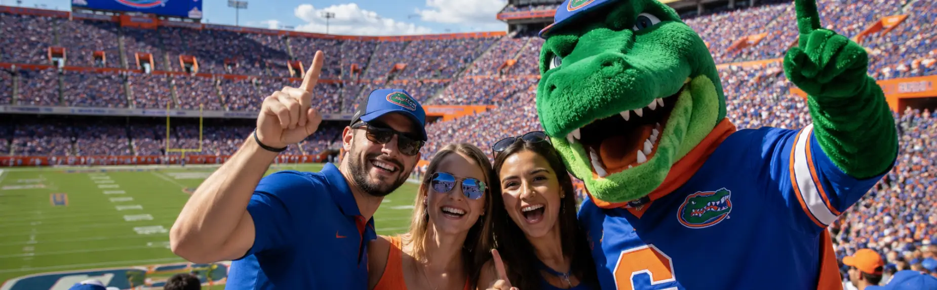 Enter to win Florida Gators tickets with Good Greek, fans with Gators mascot