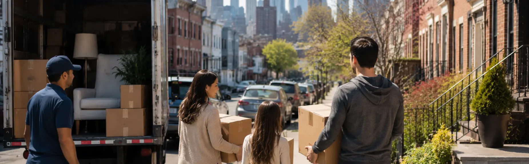Good Greek movers helping a family move out of New York to another state