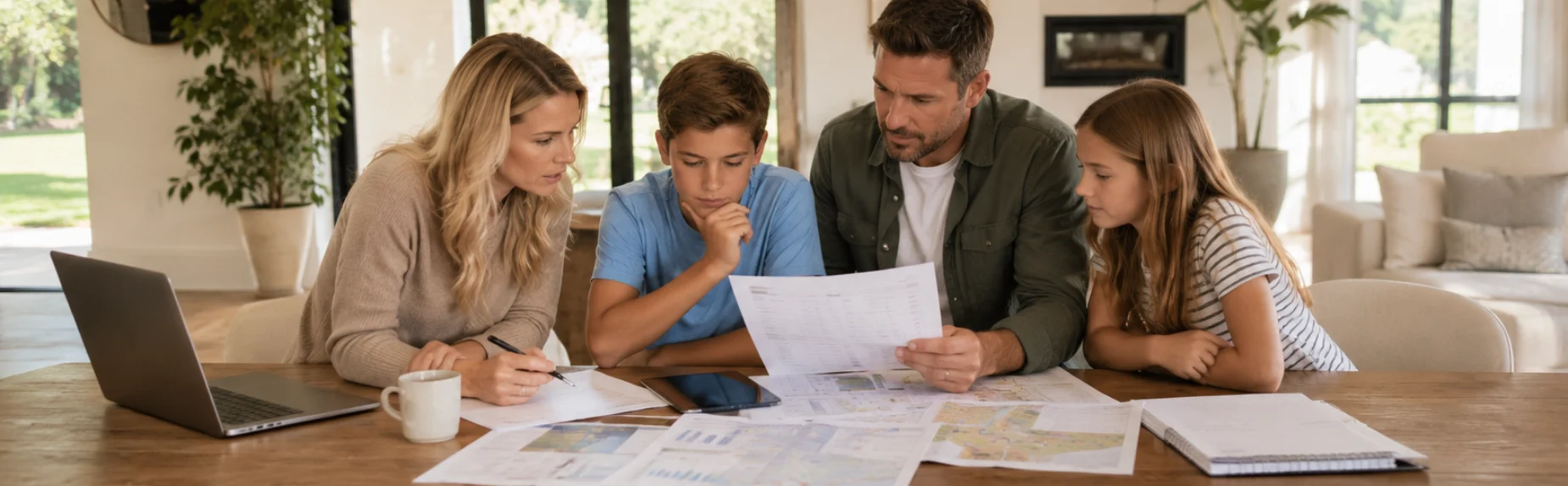 Family reviewing finances at home, should I move to a state with no income tax